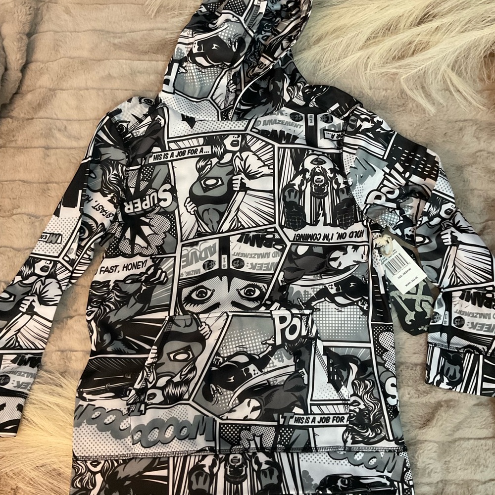 Comic Print Hooded Sweatshirt